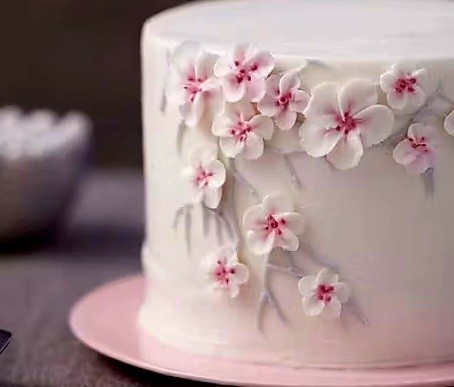 BEAUTIFUL CHERRY BLOSSOM GREAT WHITE WHOLE  CAKE