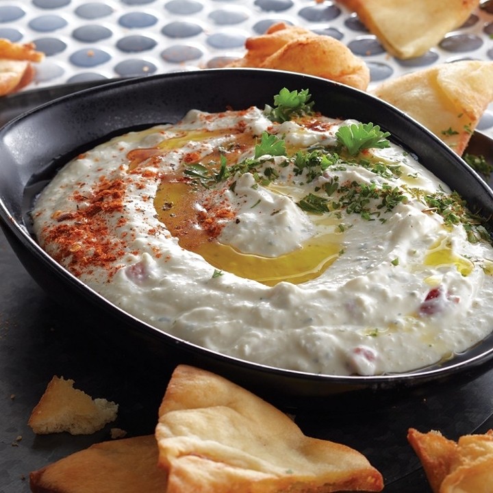 Spicy Greek Feta Dip with Pita (Tirokafteri)