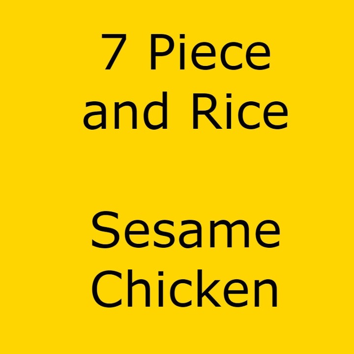 7pc. Sesame Chicken and Rice