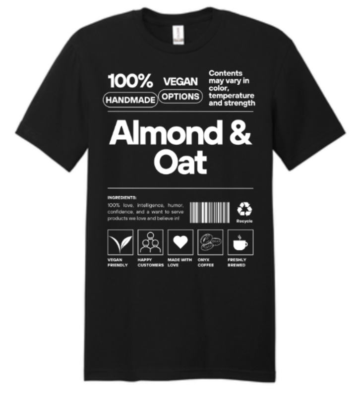 "Almond & Oat" Vegan Options T-Shirt Black