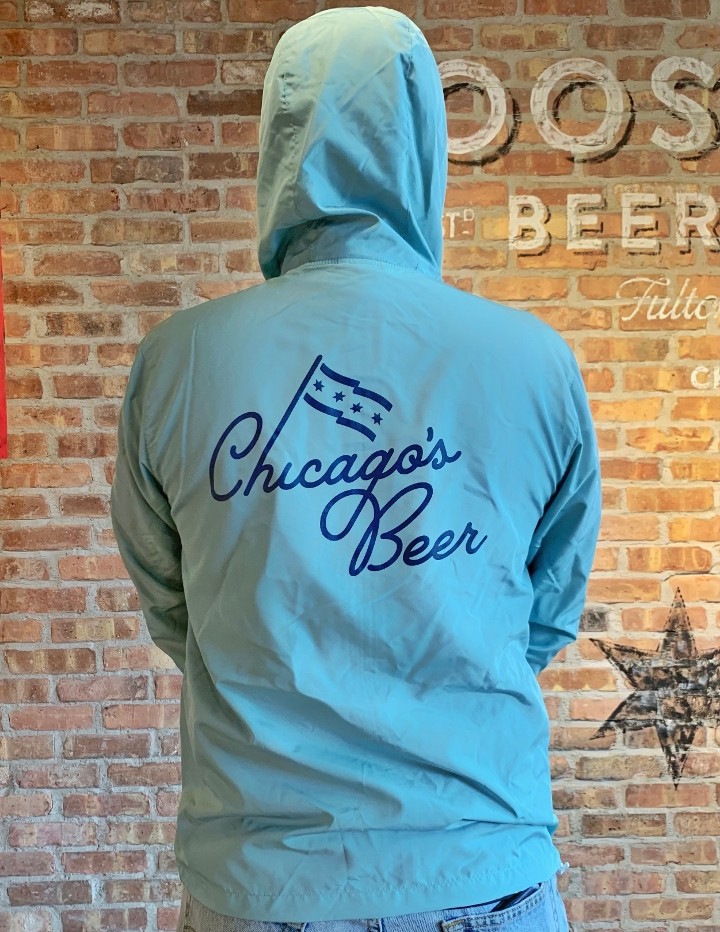 Chicago’s Beer Windbreaker- Aqua