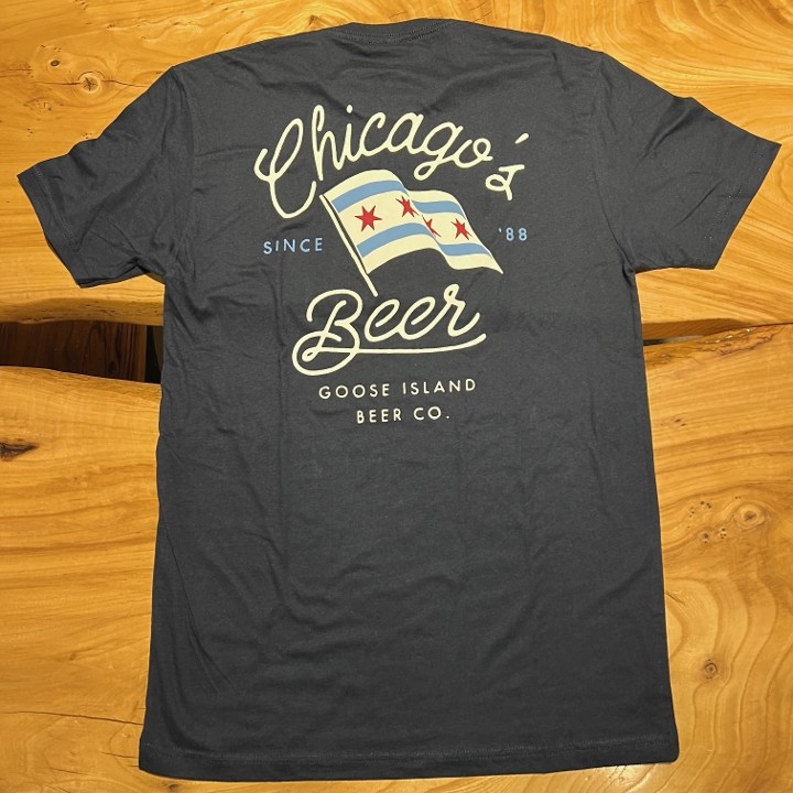 Chicago Flag Tee - Navy