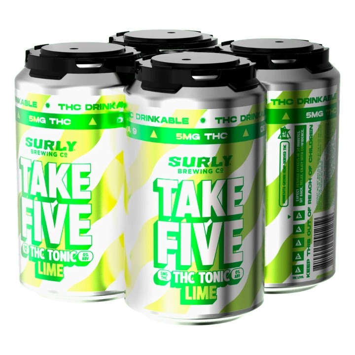 Surly Take 5 Lime THC Seltzer 5mg 4 - Pack
