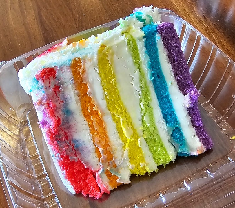 Slice of Rainbow Cake