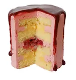 Strawberry Passion Fruit Cake Slice