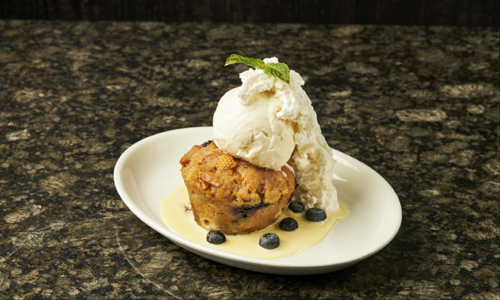 White Chocolate Blueberry Bread Pudding