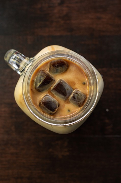Coffee iced cubes latte