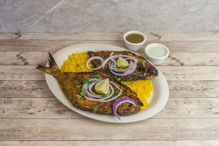 Grilled Whole Fish (Pomfret)