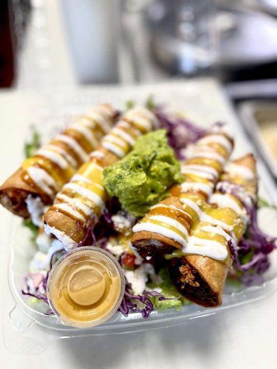 Taquitos TEMPEH  over Salad