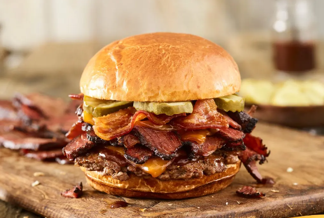 Smoked Brisket Bacon Steak Burger