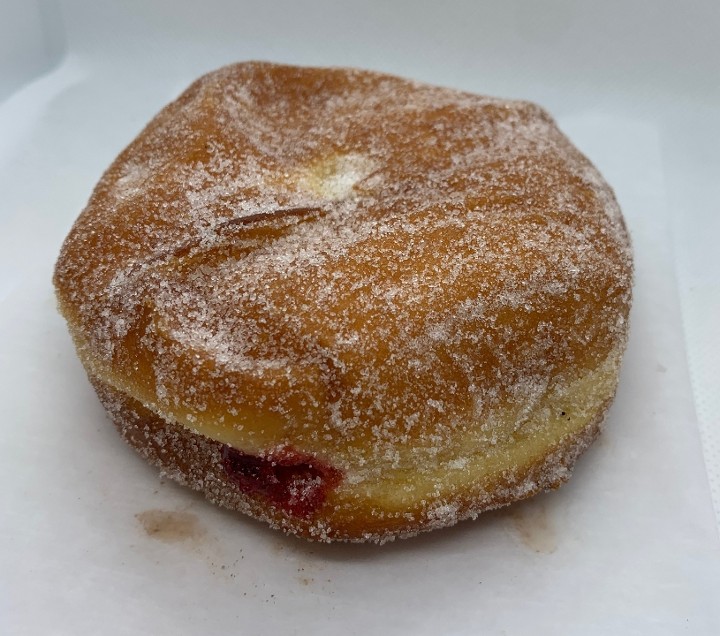 Raspberry Filled Bun Rolled in Cane Sugar