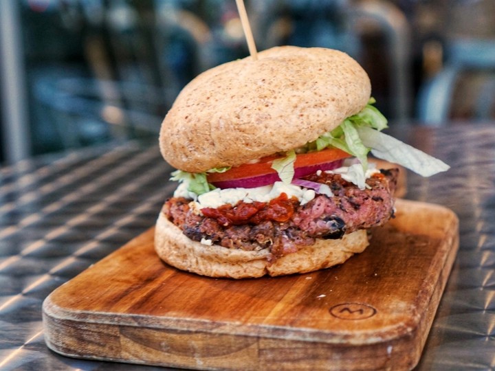 Chevre & Sundried Tomato Veggie Burger