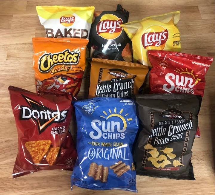 assorted smaller chip bags
