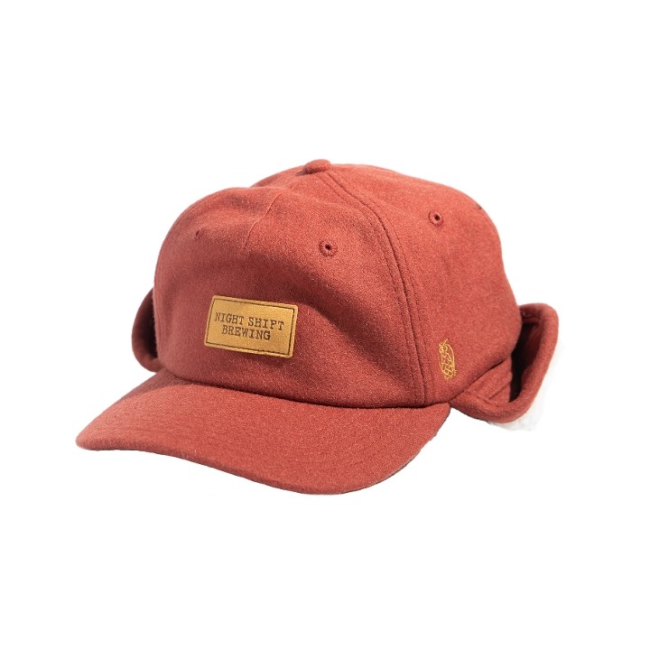 Hat, Burnt Orange Wool Flap