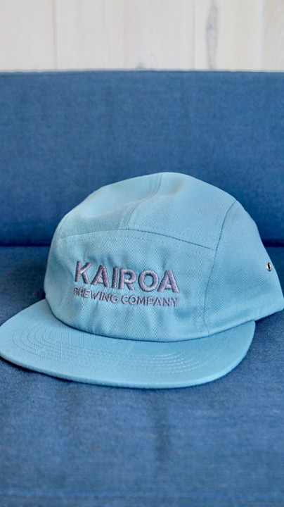 Blue - 5 Panel Hat (gray logo)
