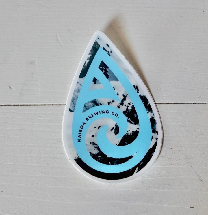 Teardrop Sticker - Blue/White