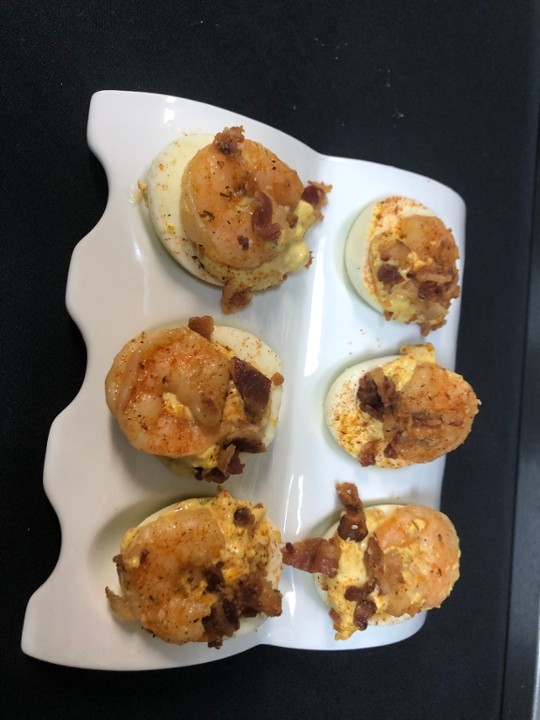 CREOLE SHRIMP DEVILED EGGS WITH BACON (6)