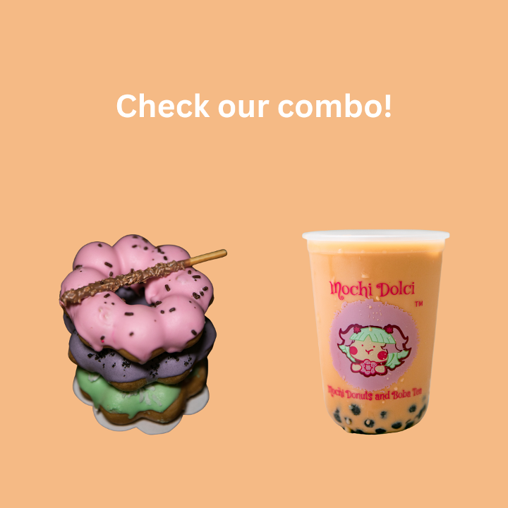 Mochi Bubble Tea Combo - Large plus Donut