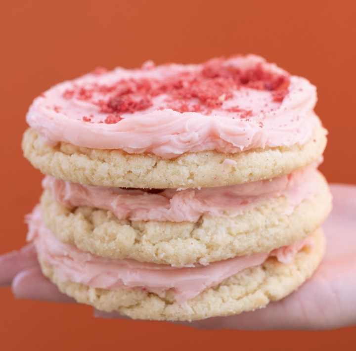 3 Strawberry Sugar Cookies