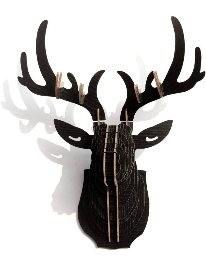Wooden DIY Deer Head Black