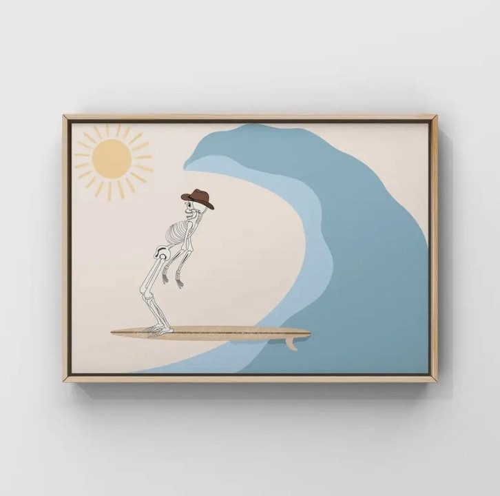 Dead Man Surfer by Kaia Rae 8.5"x11" (Framed w/Mat 12"x16")