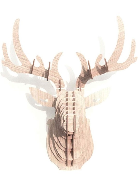 Wooden DIY Deer Head White