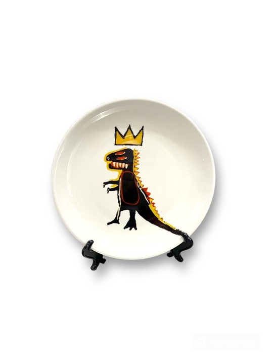 Dino King Art Decorative Ceramic Plate 8"