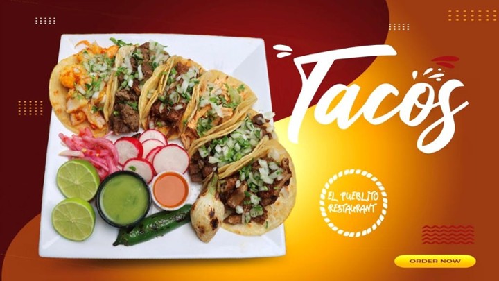 Tacos (3) (Shrimp, Cabeza, Fish, Tongue)