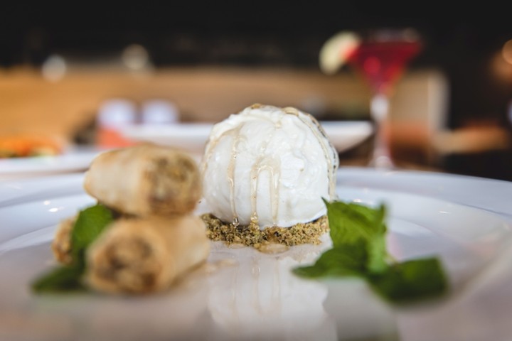 BAKLAVA WITH COCONUT ICE CREAM