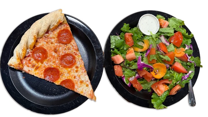 1 Topping Slice & 1 Topping Salad Lunch Special