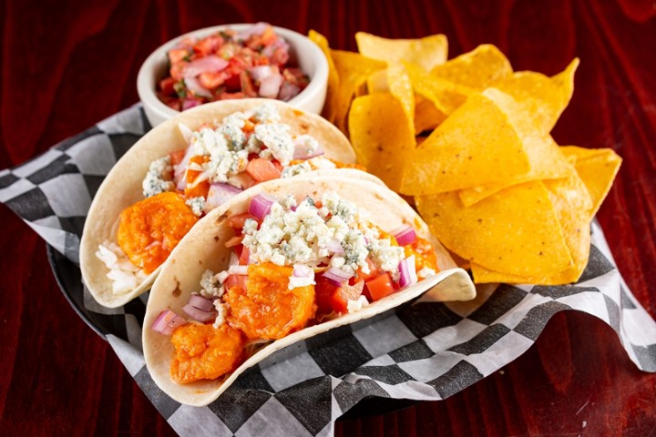 BUFFALO SHRIMP TACOS