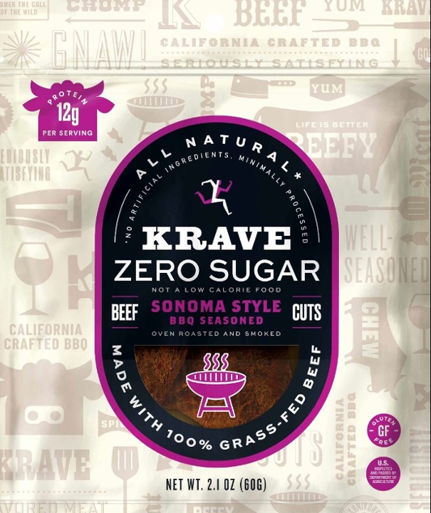 Krave - Zero Sugar Sonoma Style BBQ Grassfed Beef Jerky