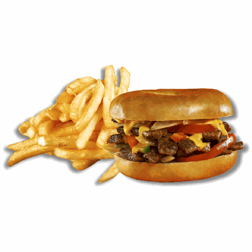 #5 Philly Cheesesteak Bagel & Fries