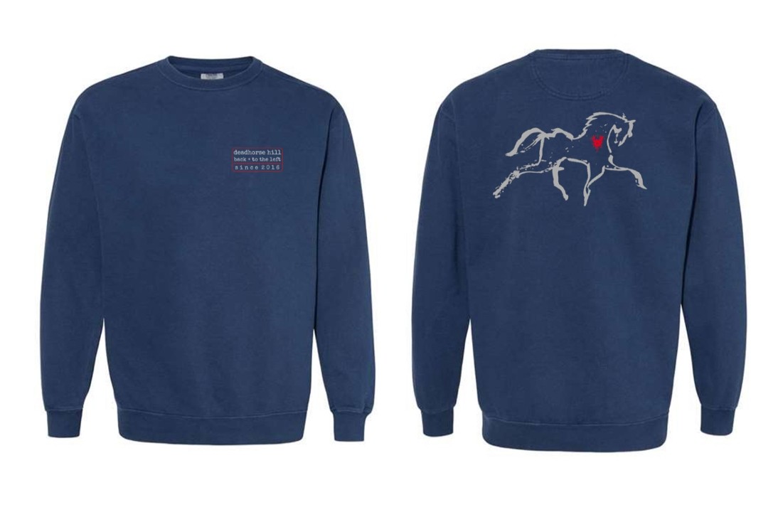 deadhorse hill 'back + to the left' horse logo sweatshirt