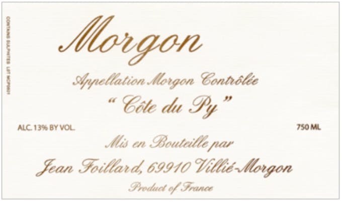 2016 Jean Foillard Morgon Cote du Py 3L
