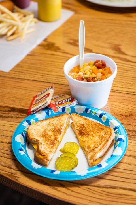 Beef/Vege Soup & Grilled Cheese