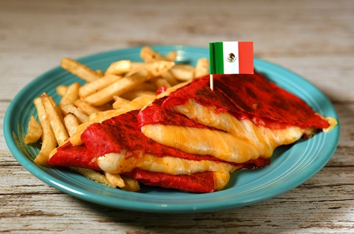 Kids cheese quesadilla with fries