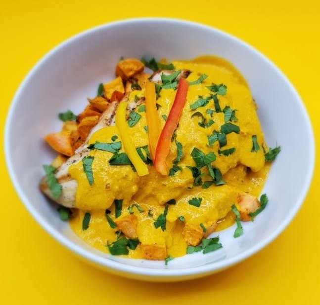 Grilled Chicken Curry & Sweet Potato