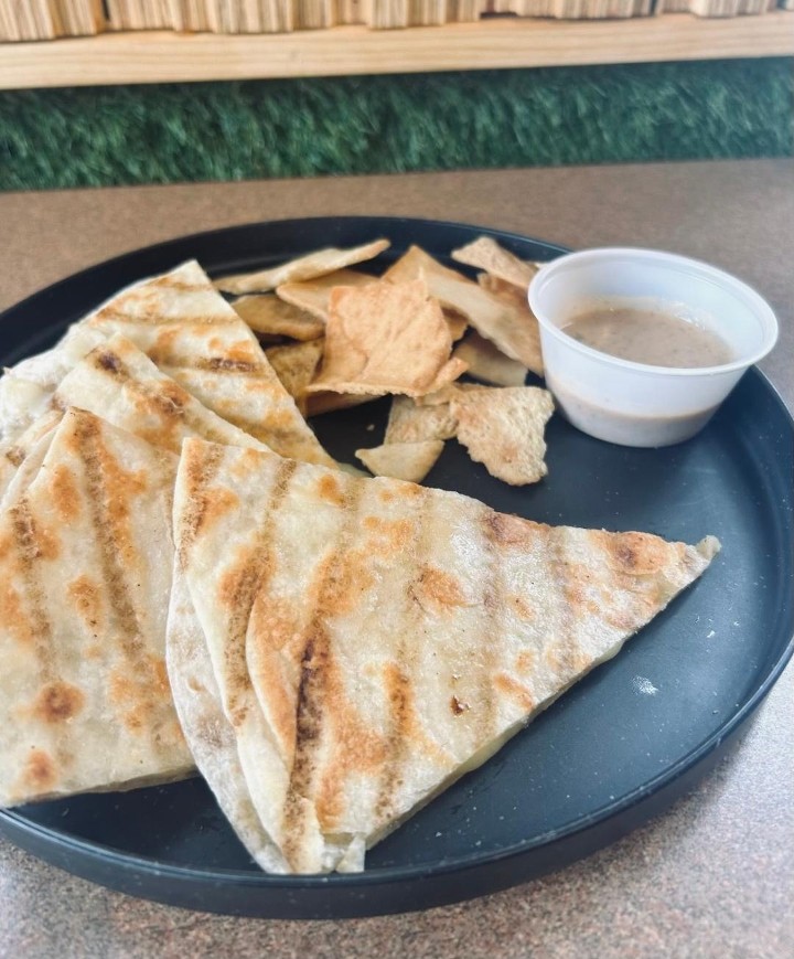 Kids Cheese Quesadilla with Pita Chips & Chipotle Ranch Sauce