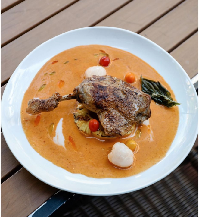 Duck Confit, Red Chili Curry