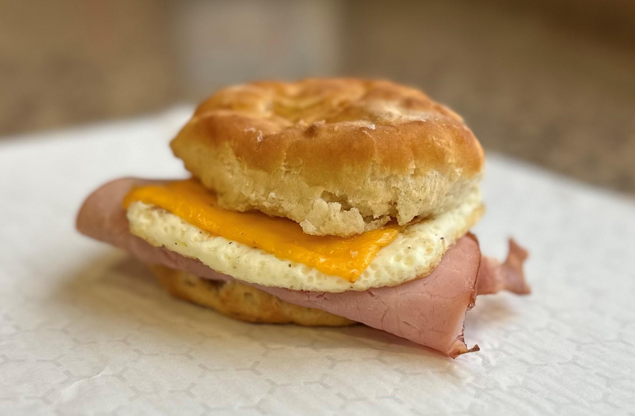 Biscuit-Ham, Egg and Cheese