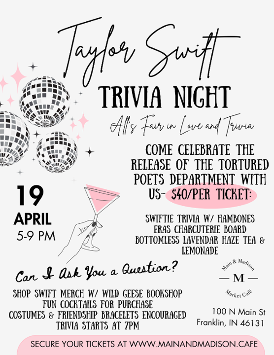 Taylor Swift Trivia Night Tickets