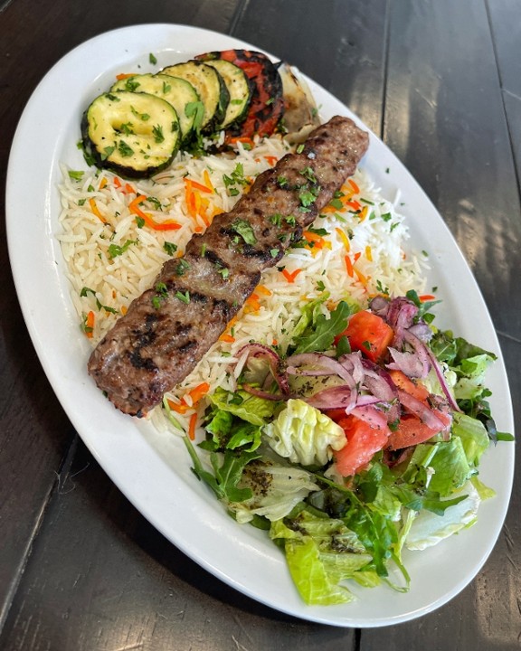 Ground Sirloin Kabob Plate (1 Skewer)