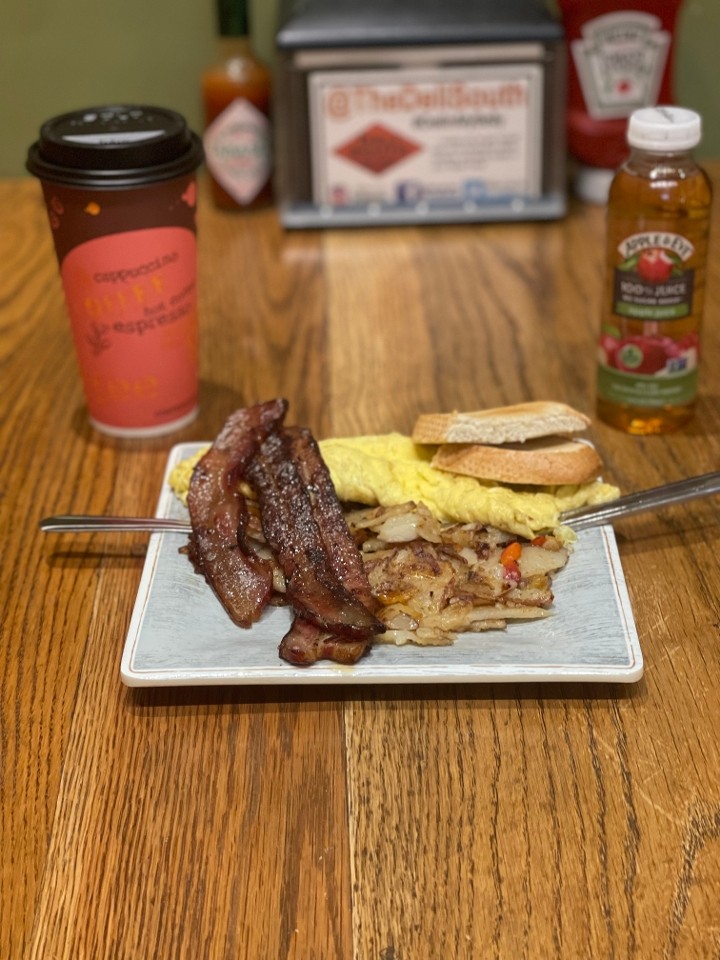 Thick sliced bacon & eggs