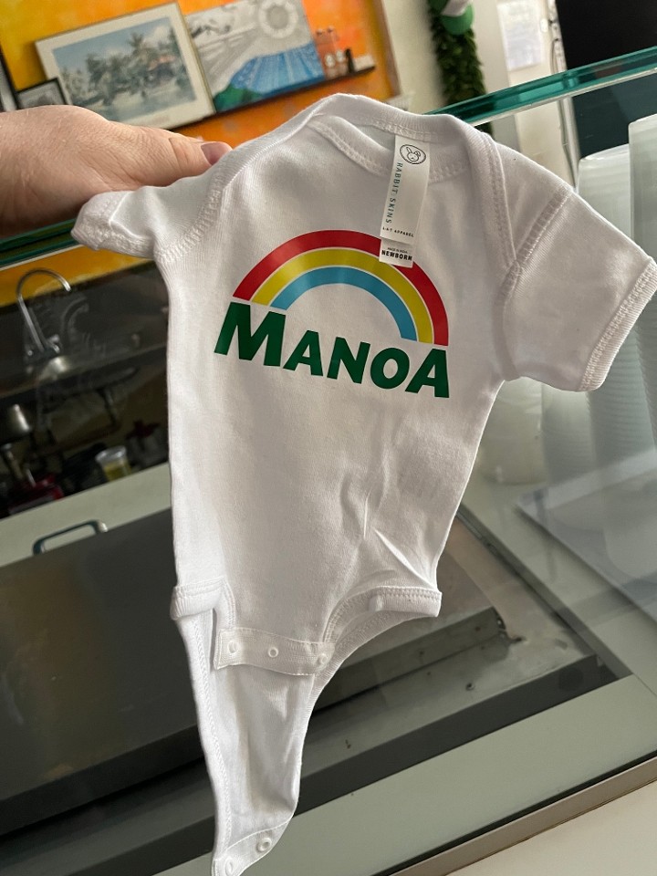 SIZE NEWBORN Baby Onsie (Rainbow logo. white)