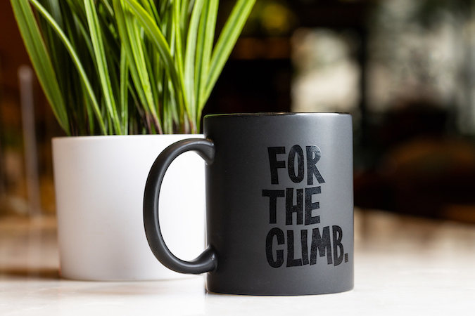 For The Climb Black Mug
