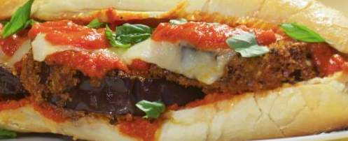 Eggplant Parmigiana Hot Sandwich