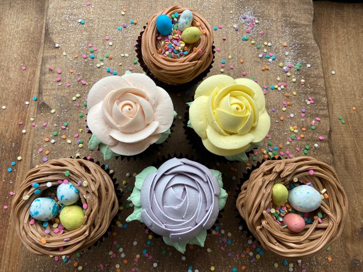 Easter Egg Nest Topped Cupcake