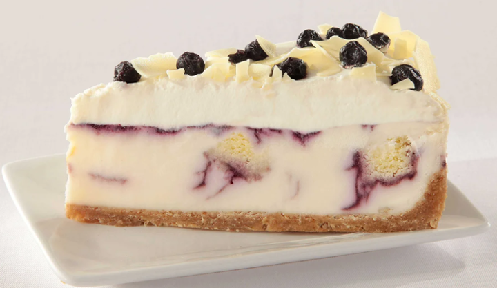 Blueberry Cobbler White Chocolate Cheesecake Slice