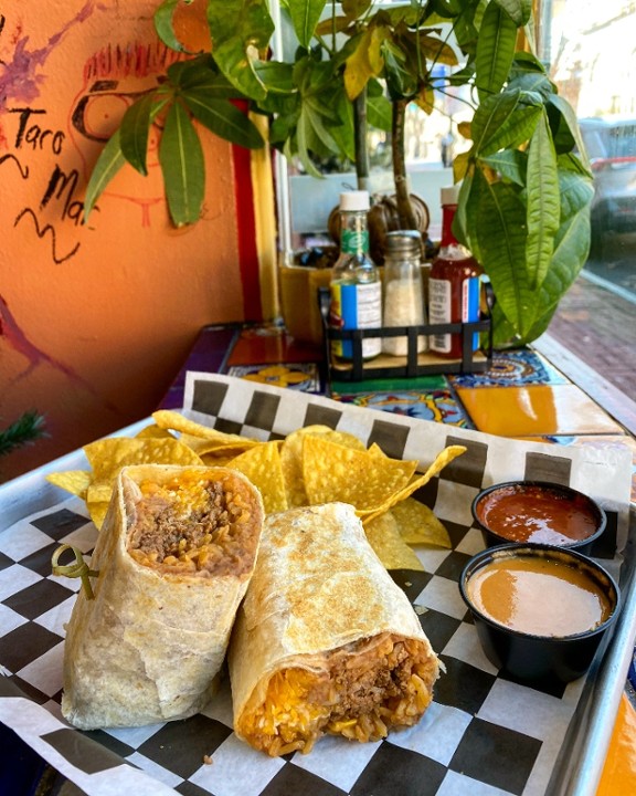 Beef, Beans, Rice, Cheese Burrito